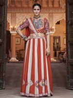 Multicolor Viscose Rayon Readymade Navratri Lehenga Choli